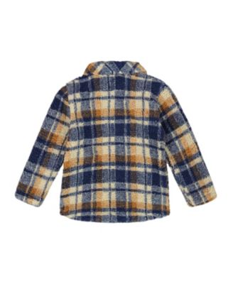 Boys' Faux Fur Long Sleeve Zip Front Overshirt - Little Kid