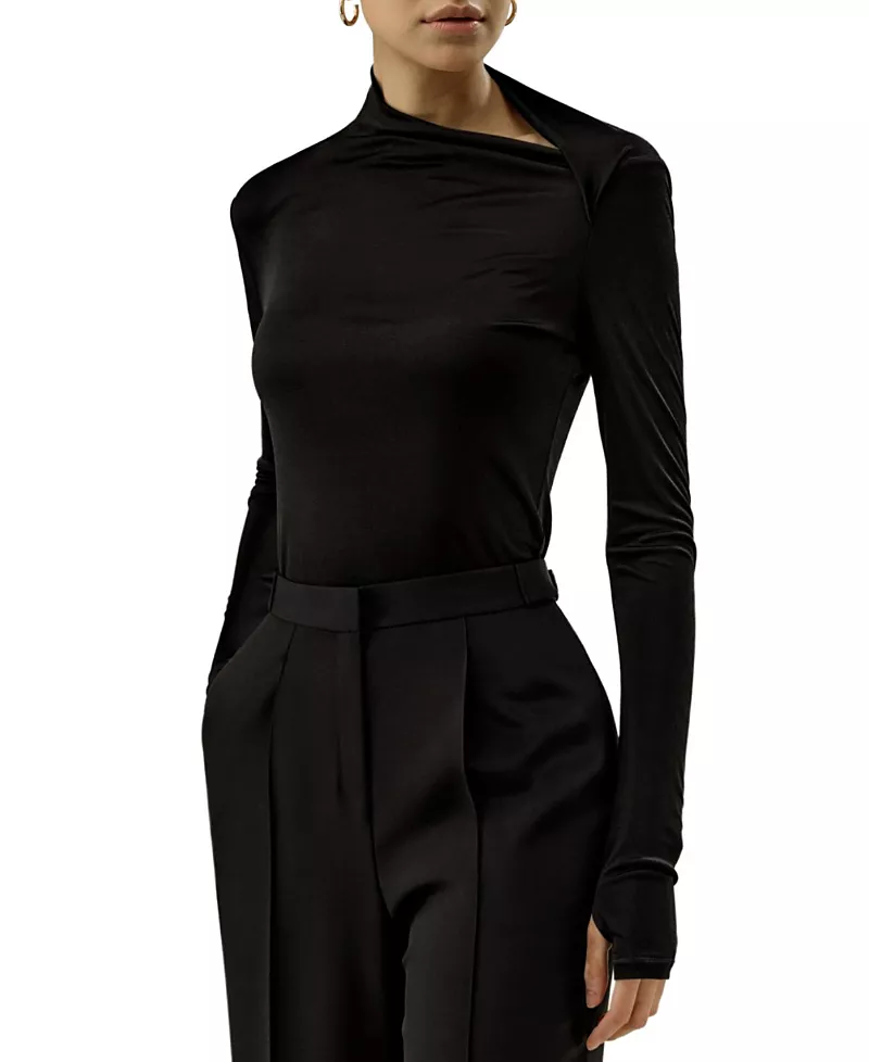 Lilysilk Slim Fitted Silk Jersey Long Sleeve Top