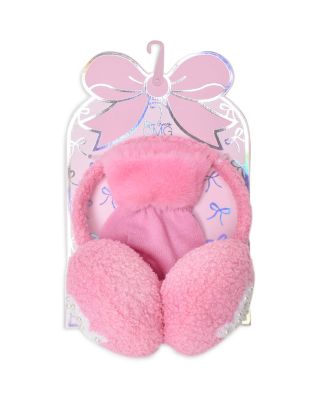 Girls' Bow Earmuffs & Faux Fur Cuff Gloves Set - Big Kid