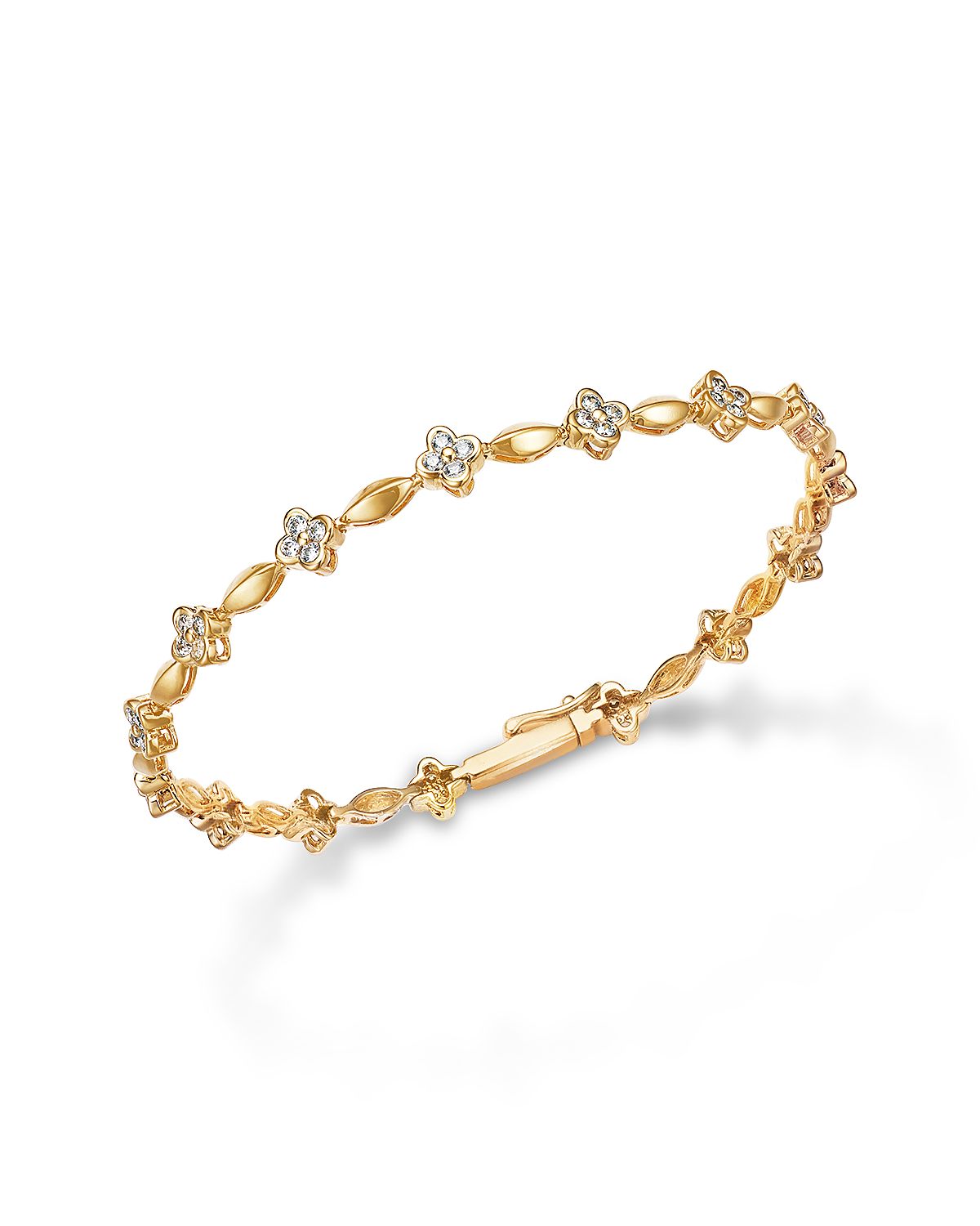 Bloomingdale's Fine Collection Diamond Clover Station Bracelet