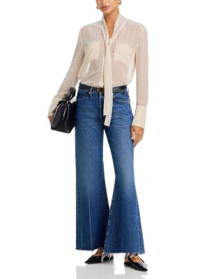 The Lax High Rise Flare Jeans in Antidote Raw Fray