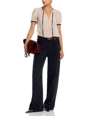 The Silk Tie Puff Sleeve Top