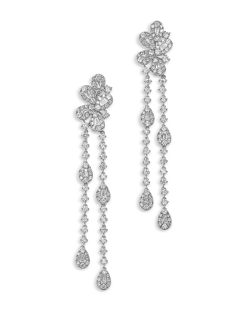 Bloomingdale's Fine Collection Diamond Drop Earrings In 18k White Gold, 3.35 Tcw In Silver