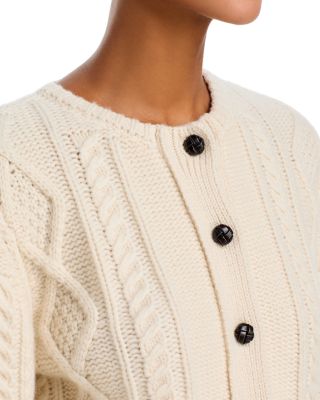 The Cable Knit Cashmere Cardigan Sweater 