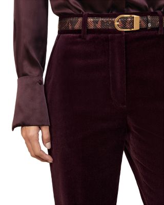 Petite Elia Velvet Flare Trousers