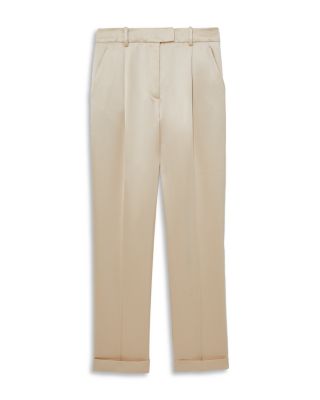 Petite Satin Taper Pants