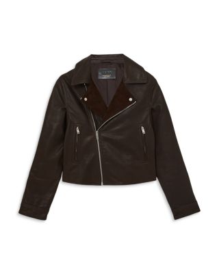 Petite Lidia Leather Biker Jacket