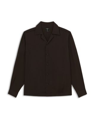 Twill Piped Long Sleeve Camp Shirt