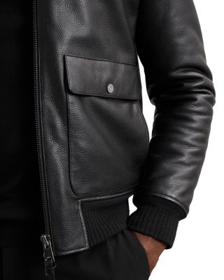 Fleece Collar Leather Jacket