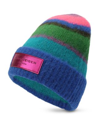 Fuzzy Striped Beanie