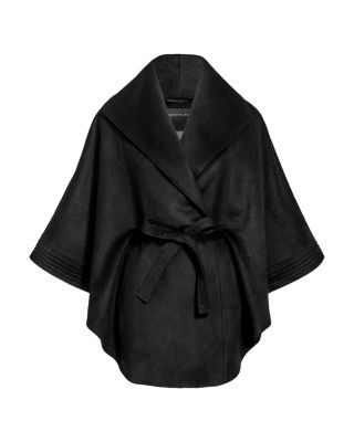 Belted Shawl Collar Cape Coat