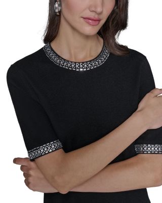 Rhinestone Trim A Line Dress