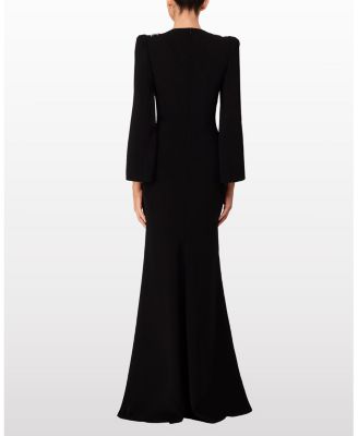 Precious Floral-Embellished Slit-Sleeve Maxi Dress