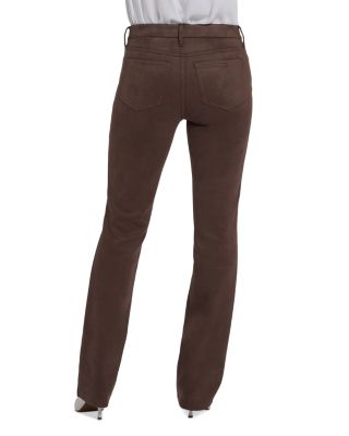 Marilyn Faux Suede High Rise Straight Jeans in Coffee Bean