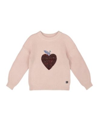 Girls' Knit Sweater with Sequin Heart - Big Kid