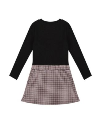 Girls' Bi-Material Dress and Houndstooth - Little Kid