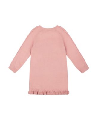  Girls' Knitted Dress with Unicorn Intarsia - Big Kid