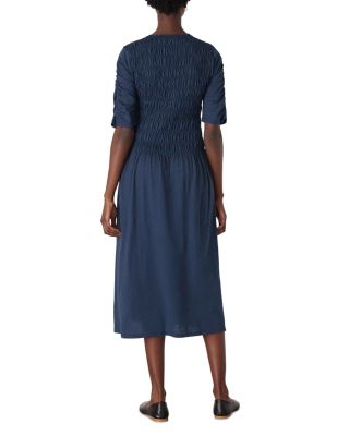 Jersey Shirred Midi Dress