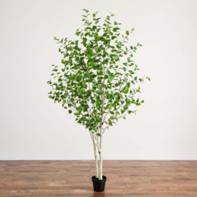 8' Artificial Birch Tree with Real Touch Leaves
