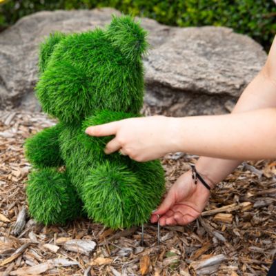 14" UV Resistant Artificial Grass Garden Plush Topiary Bear (Indoor/Outdoor)