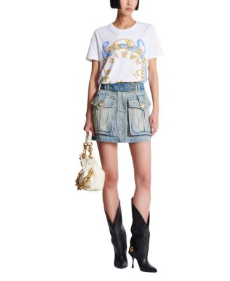 T-Shirt with Balmain Paris Chain Print