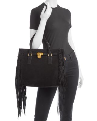 Hamilton Moderne Large Suede Satchel