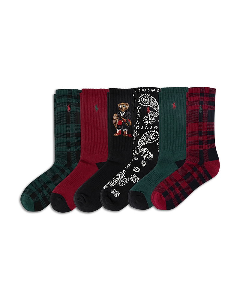 Polo Ralph Lauren Assorted 2-pack Holiday Bears Crew Socks In Multi