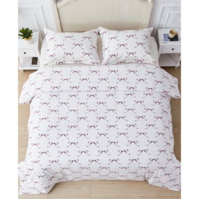 Crisp Bows Percale Duvet Cover Set