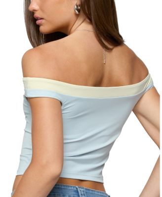 Strada Contrast Off Shoulder Top