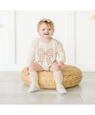 Girls' Gingham Printed Tulle Bow Baby Headband
