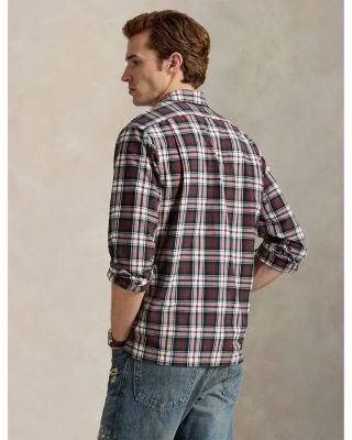 Classic Fit Plaid Oxford Camp Shirt