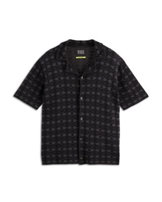 Tone on Tone Knitted Camp Shirt