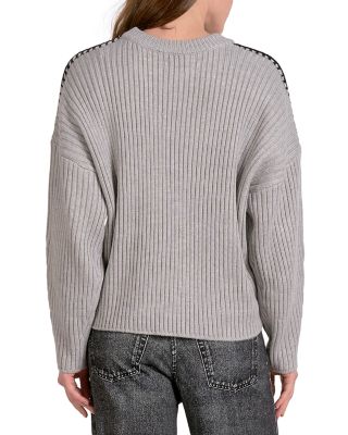 Ribbed Blanket Stitch Sweater