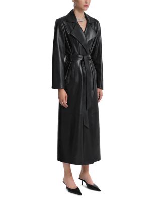 Kasha Leather Belted Coat