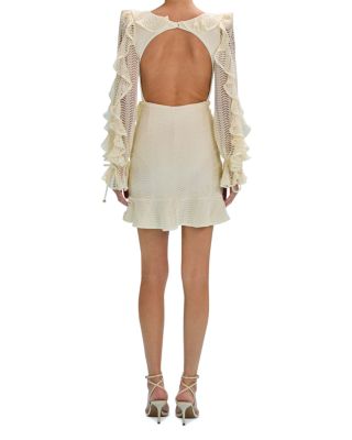 Wave Mesh Long Sleeve Mini Dress