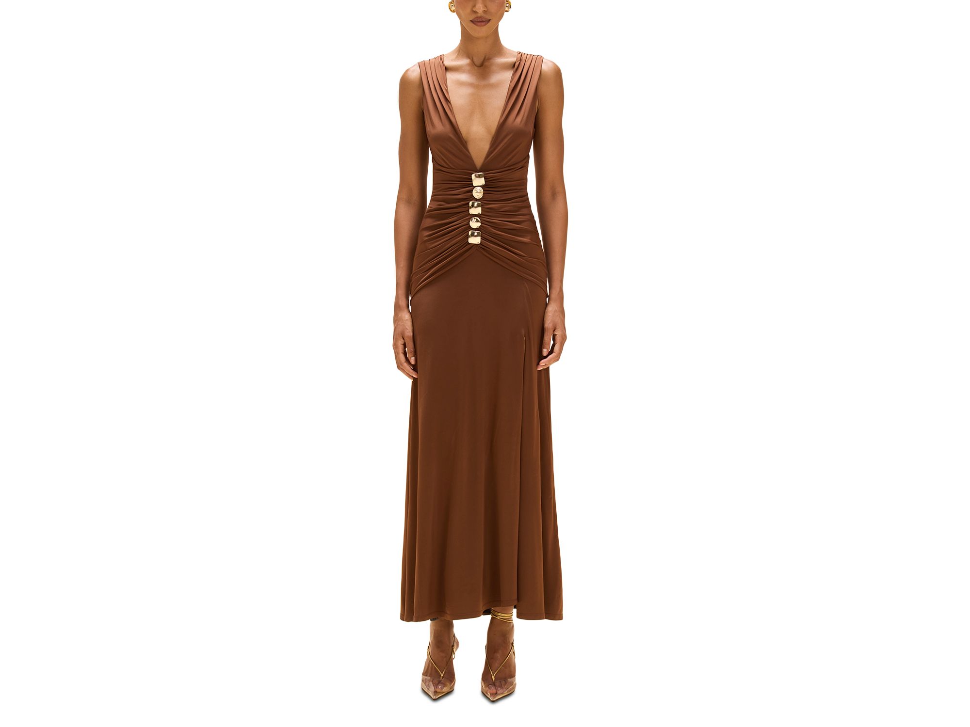 Moonlit Jersey Plunge Neck Gown — Image 7