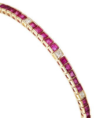 Gemstone & Diamond Bracelet in 14K Yellow Gold
