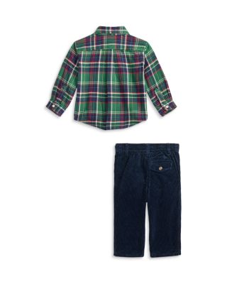Boys' Plaid Cotton Shirt & Corduroy Pant Set - Baby