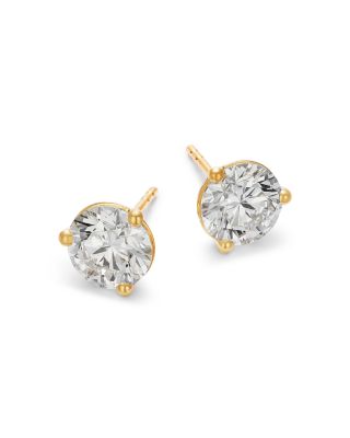 Certified Lab Grown Diamond Stud Earrings in 18K White Gold, 3.0 tcw