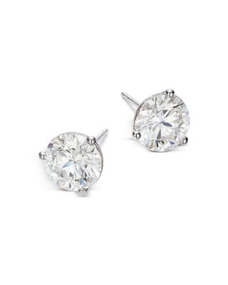 Certified Lab Grown Diamond Stud Earrings in 18K White Gold, 5.0 tcw