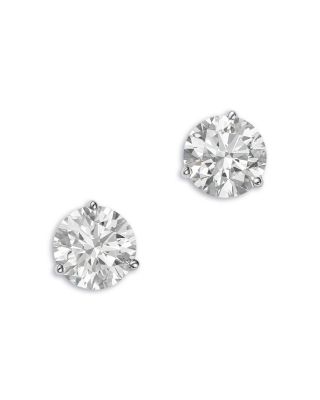 Certified Lab Grown Diamond Martini Set Stud Earrings in 18K White Gold or 18K Yellow Gold, 4.0 tcw