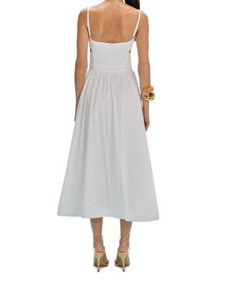 Seaweed Shell Embroidered Midi Dress