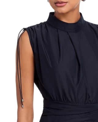 Ruched Handkerchief Hem Dress