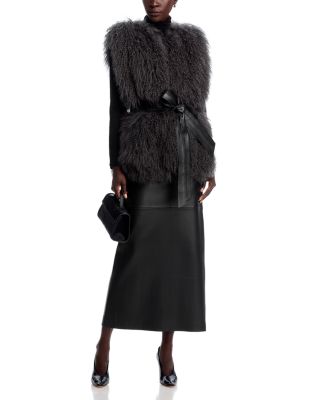 Santine Belted Mongolian Shearling Vest