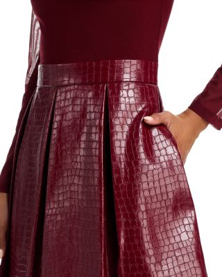 Chara Croc Embossed Pleated Dress