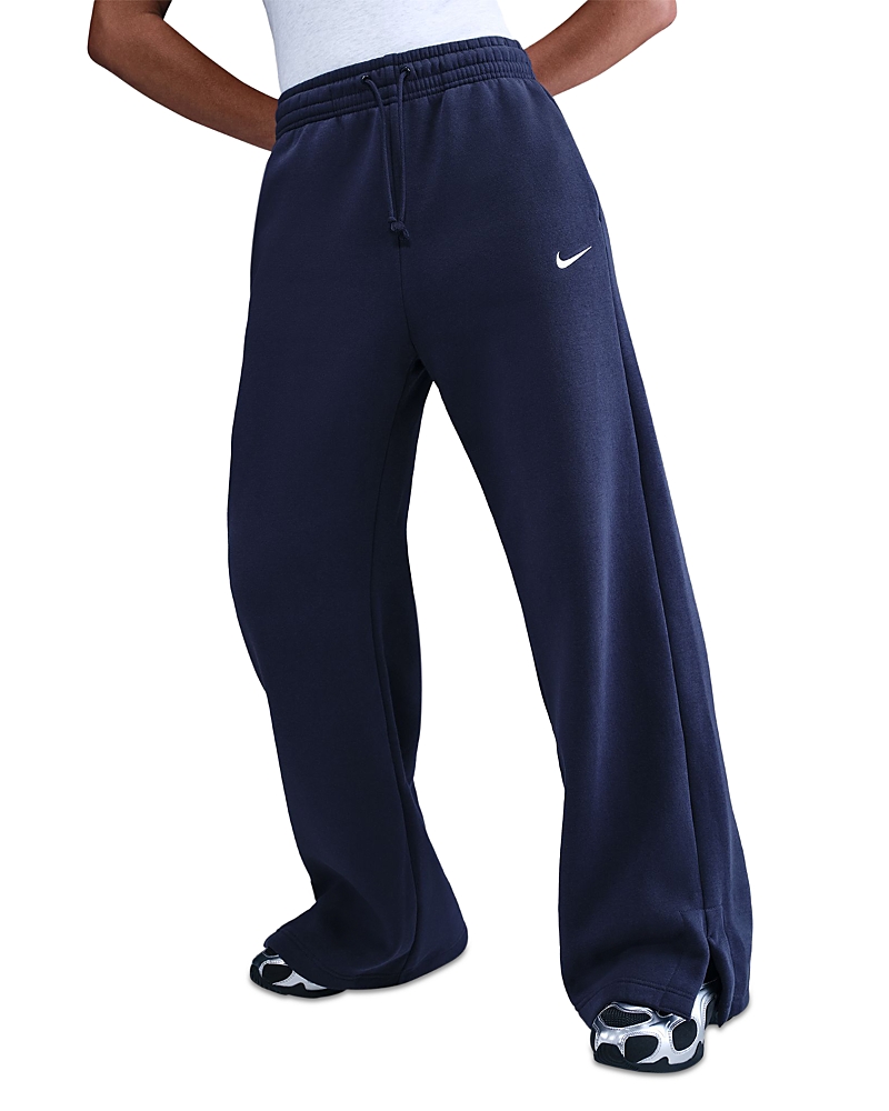 Nike Phoenix Fleece High Rise Pants In Blue
