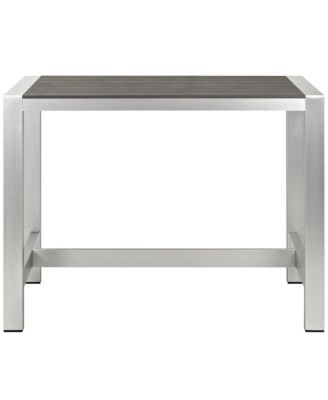 Shore Outdoor Patio Aluminum Rectangle Bar Table