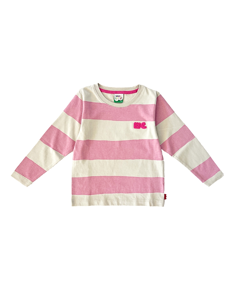 Mon Coeur Girls' Recycled Cotton Rugby Stripe T-shirt - Little Kid, Big Kid In Multi