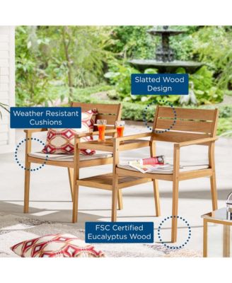 Viewscape Outdoor Patio Ash Wood Jack and Jill Chair, Set of 2