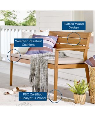 Viewscape Outdoor Patio Ash Wood Loveseat